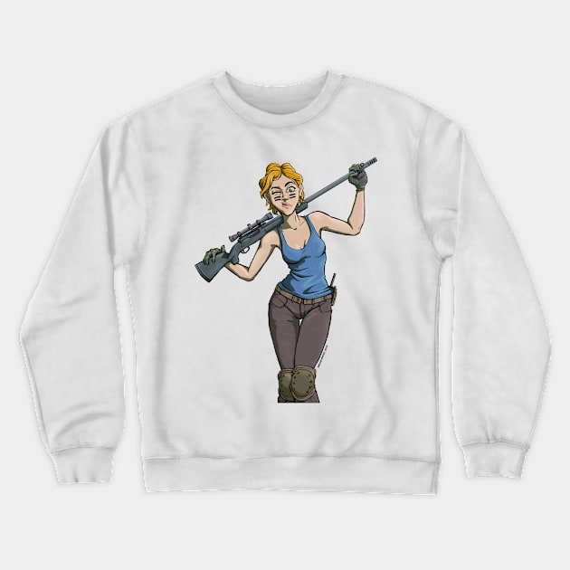 Sniper Girl Crewneck Sweatshirt by noturnastudios